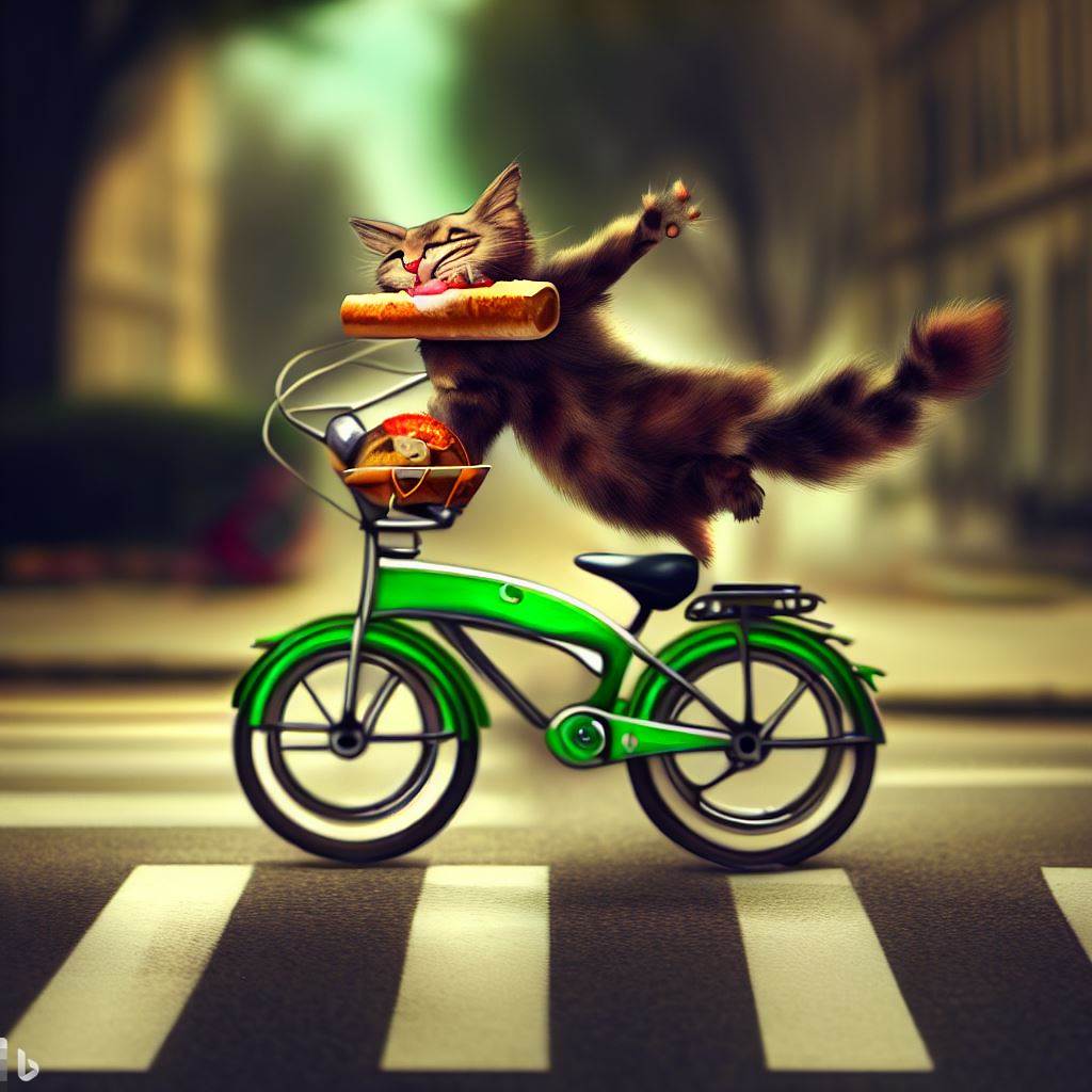 a-funny-flying-cat-on-the-green-bicycle-is-eating-a-sandwich-and-cross-the-street-2