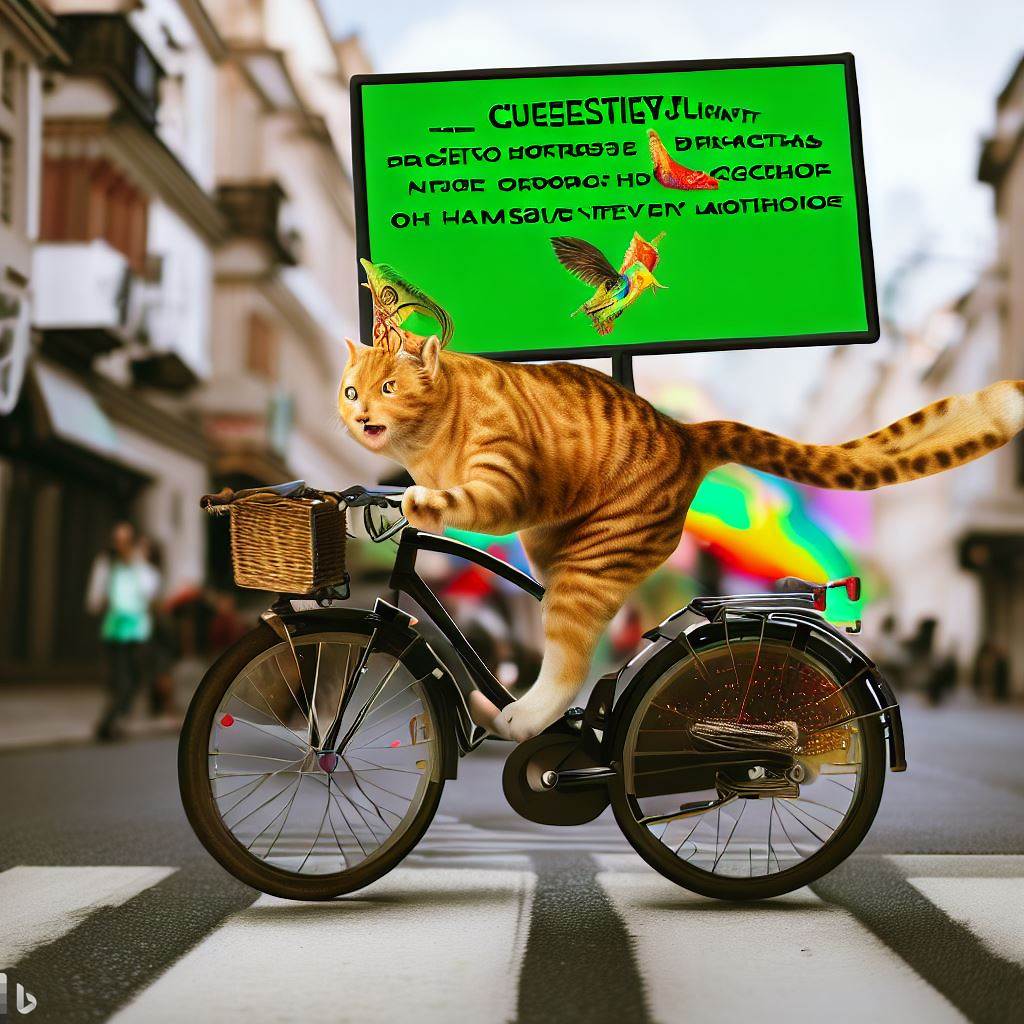 a-funny-flying-cat-on-the-green-bicycle-is-eating-a-sandwich-and-cross-the-street-3